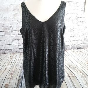 Ann Taylor Loft Black Sleeveless Tank Top Blouse M